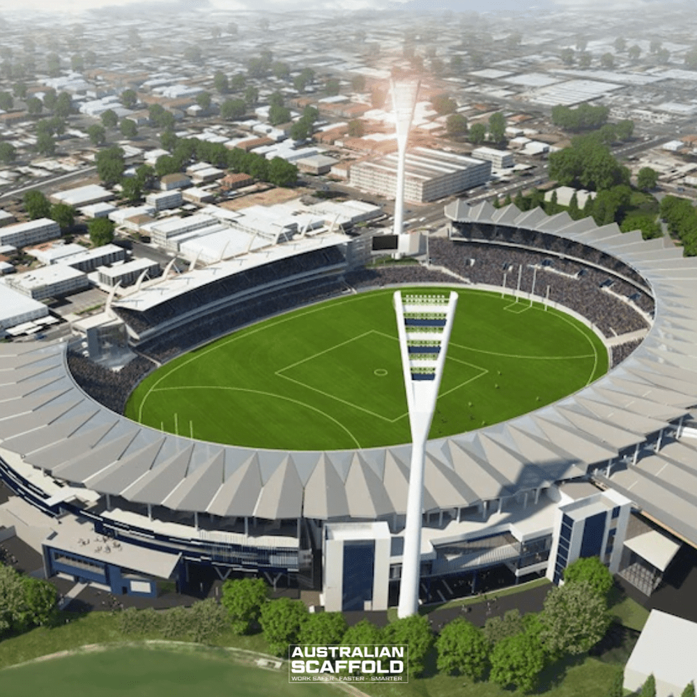 Aerial view of Kardinia Park Stadium