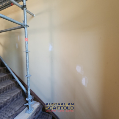 Scaffold on stairs