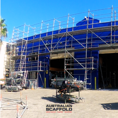 Scaffold Tower Installation for Building Painting